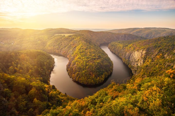 sunset vltava, czech republic